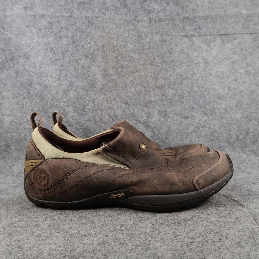 Merrell Shoe Women 9 Nova Moc Slip On Casual Leather Sneaker Brown Vibram Loafer